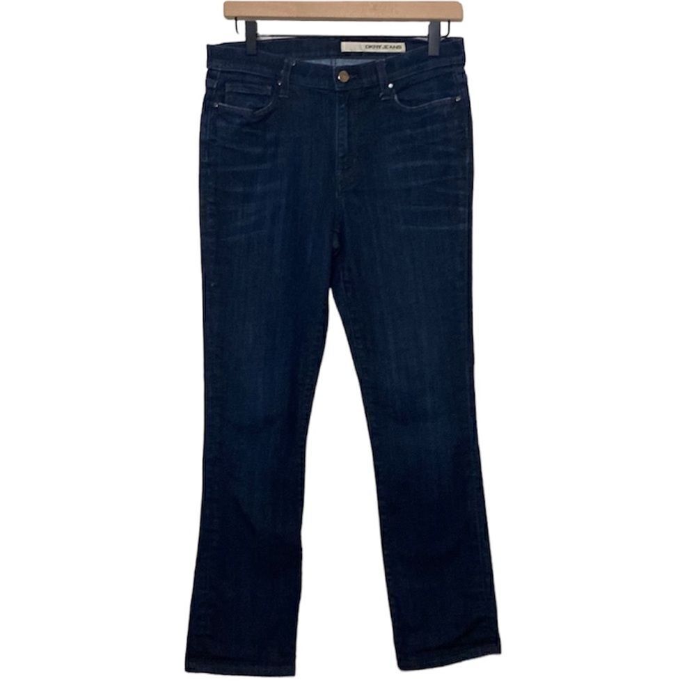 DKNY Jeans Mid-rise Straight Leg Jeans Dark Wash